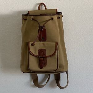 VINTAGE GUESS Canvas with Leather Trim Backpack
